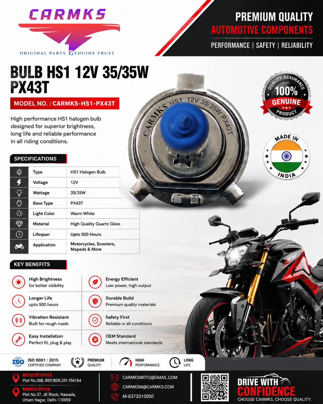 CARMKS26503-HEAD LIGHT BALL