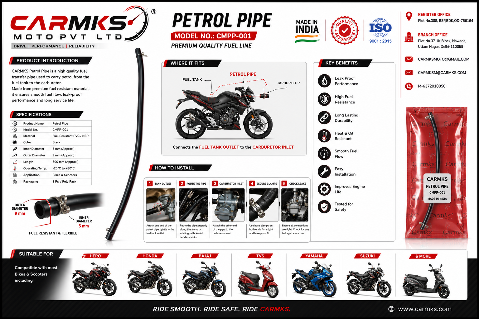 CARMKS26410-PETROL PIPE